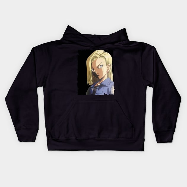 ANDROID 18 MERCH VTG Kids Hoodie by kuzza.co